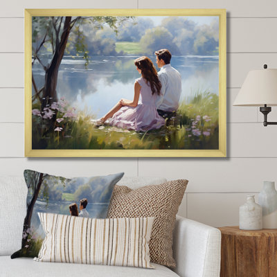 Romantic Couple Landscape Serenity I - Romantic Landscape Canvas Art Print