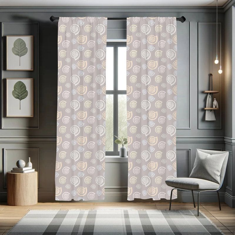 Shells Semi-Sheer Rod Pocket Curtain Panels, 28" x 95"