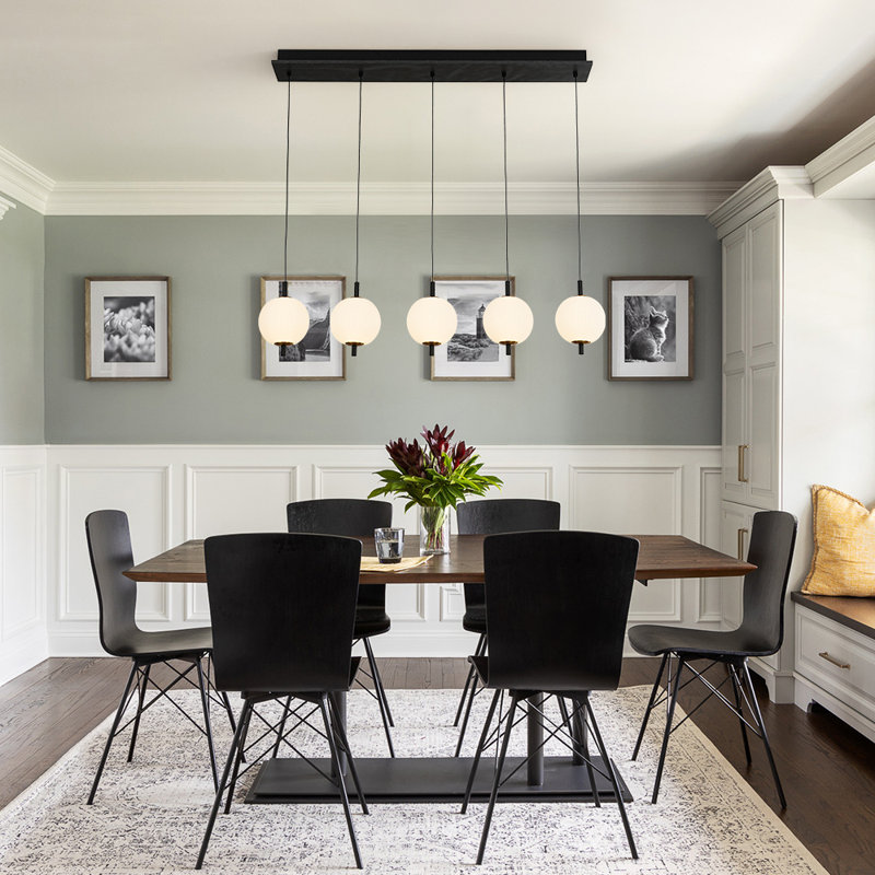 Luminaire suspendu pour îlot de cuisine 5 lumières DEL à intensité variable