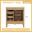 Meuble-lavabo de 30 po avec lavabo en céramique, armoire de salle de bain moderne, charnières et tiroirs à fermeture en douceur, armoire en panneau de fibres à densité moyenne avec pieds en bois massif, tiroir rabattable, poignées en alliage de zinc noir