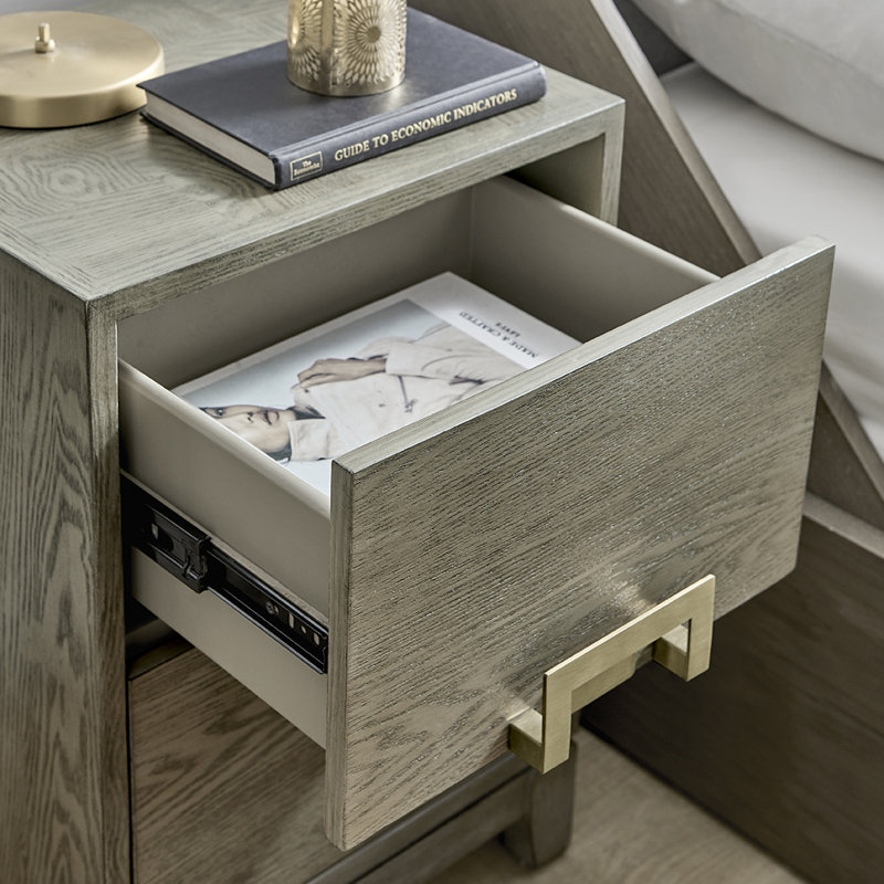 Malta 60cm W Manufactured Wood + Solid Wood Bedside Table