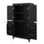 Armoire de salle de bain haute avec 4 portes, armoire de rangement autoportante avec tablettes réglables, tablettes adaptables-2014022488