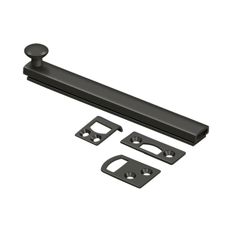 Brass Latch/Catch/Bolt, Oil-Rubbed Bronze, 1.9375" H x 6" W x 1.5625" D