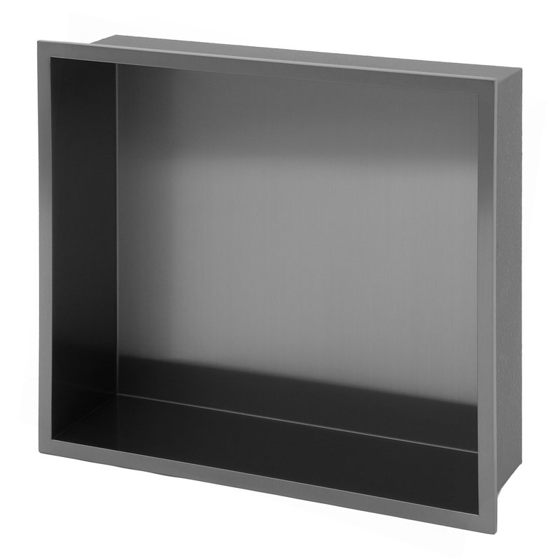 17" X 15" Stainless Steel Shower Niche, 3.94" H x 15" W x 17" D, Gunmetal Black
