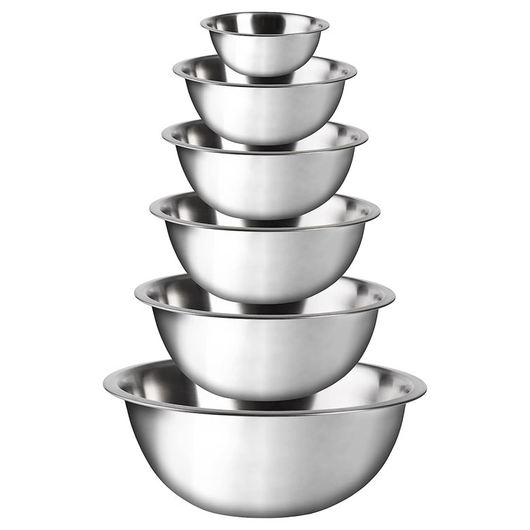 Home Basics 6-Piece Stainless Steel Nesting Mixing Bowls with Lids –  ShopBobbys
