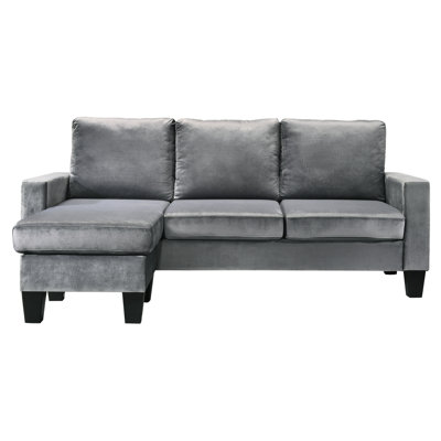 Canapé modulaire gris pour les appartements - La mousse haute densité ajoute confort et durabilité. Dossiers amovibles. Livraison facile.
