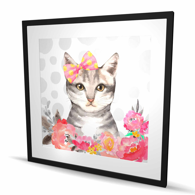 Charmant chat - Imprimé matelassé pour chambre décorative féline, Noir