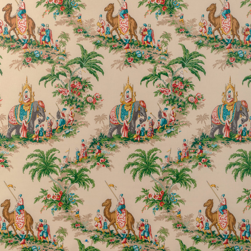 La Menagerie Beauport Promenade 100% Cotton Fabric, Forest