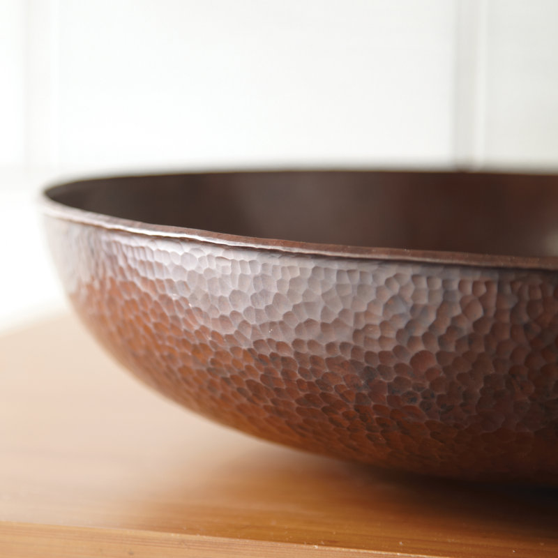 Maestro Copper Circular Vessel Bathroom Sink, Polished Nickel