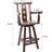 Ergonomic Rustic Bar Stool In Brown - 360 Swivel, Fir Wood, Decorative Star For Cafe, Bistro Use Swivel , Pub, Dining Room