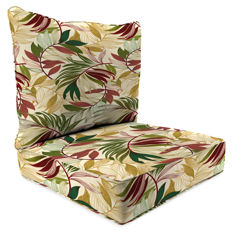 24" x 26.5" Outdoor Deep Seat Chair Cushion Set with Welt, Oasis Gem