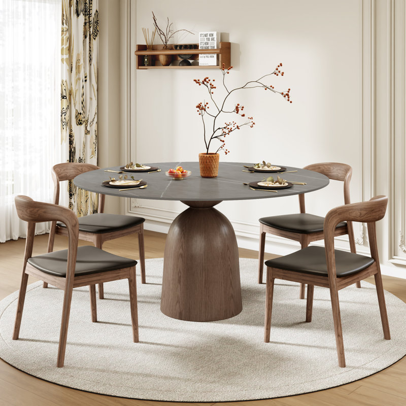 Minimalist Dining Table Gray, 29.5"H x 53.15"L x 53.15"W