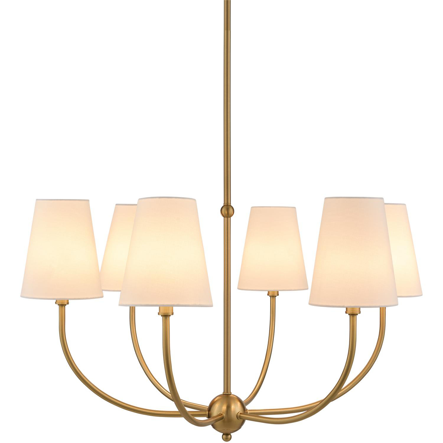 Zandy Chandelier, Brass, 6, 16" H x 29" W x 29" D