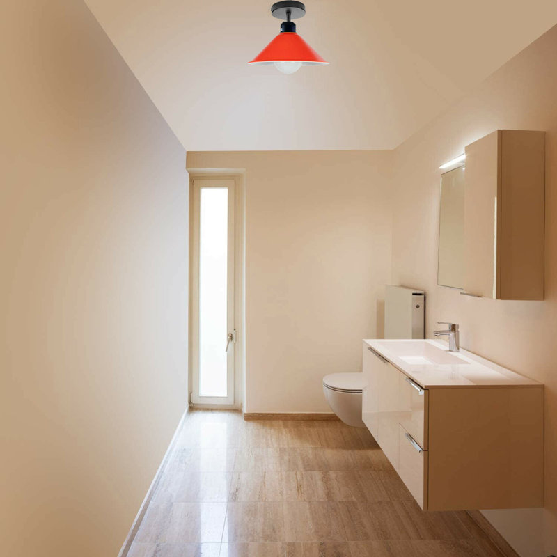 Bustos Semi Flush Mount, Red