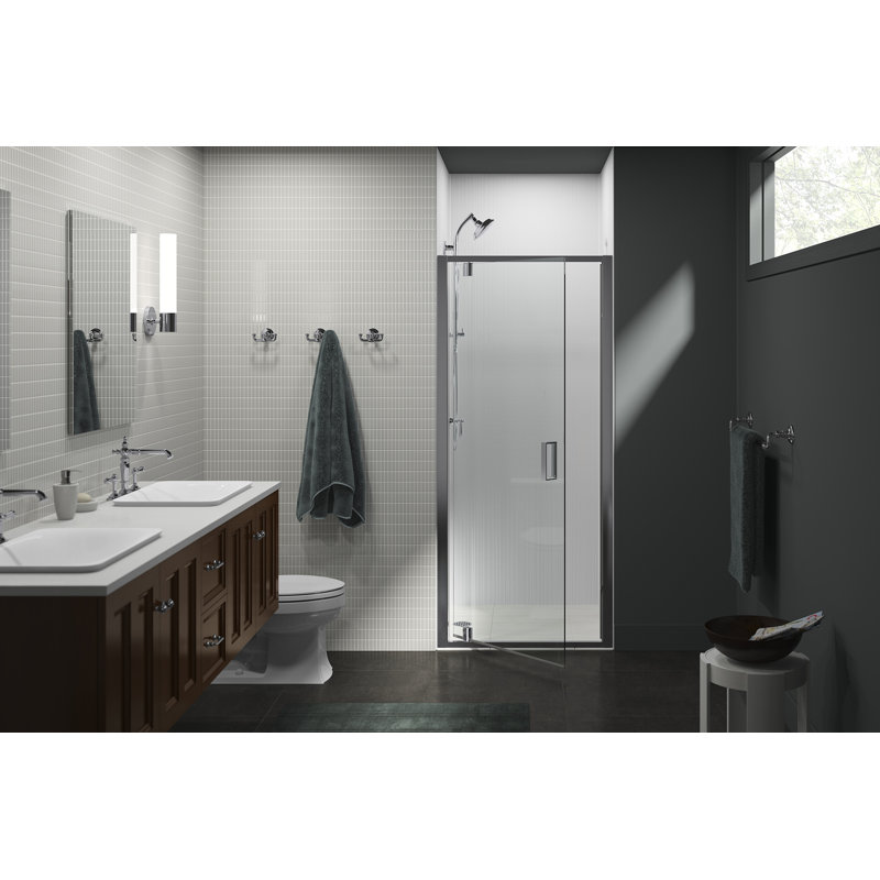 Torsion Pivot Shower Door Thick Crystal Clear Glass