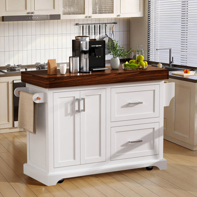Modern 53" Kitchen Islands With Multi-Storage