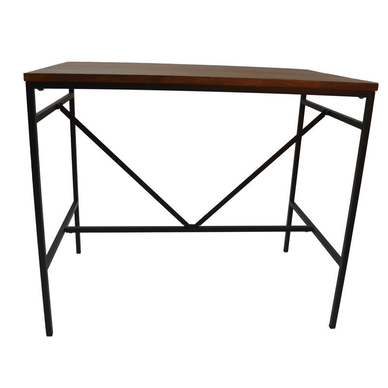 Modern Brown 42 Inch Bar Table with Durable Steel Frame