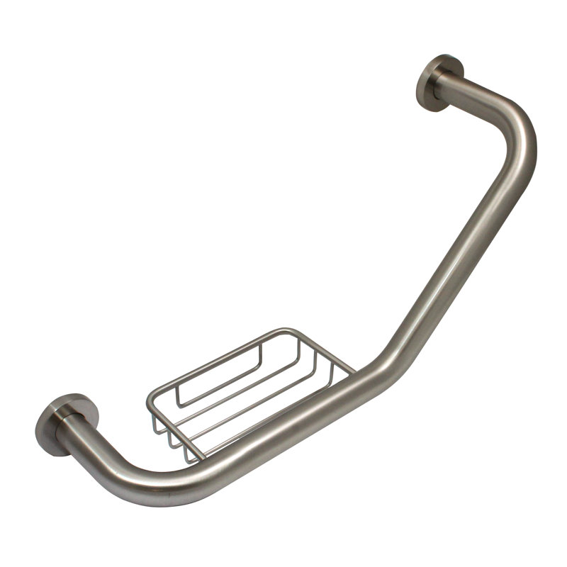 Barre d'appui angulaire réversible 8 po, Nickel brossé