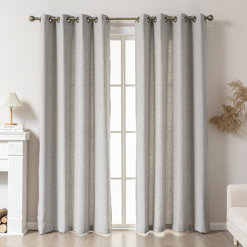 Paire de rideaux filtrant la lumière Farmhouse, L 52 po x L 84 po, Gris clair
