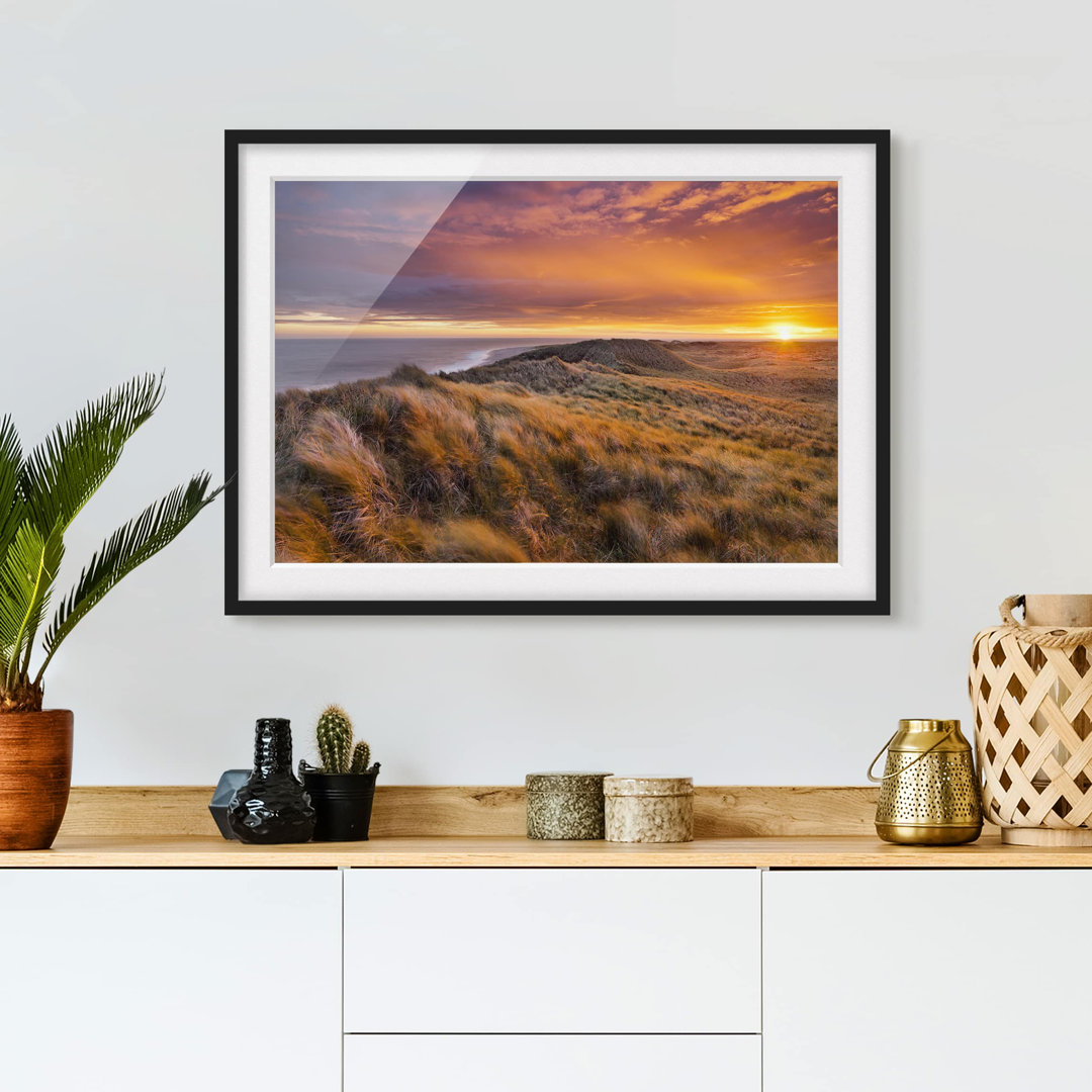 Gerahmtes Poster Sonnenaufgang am Strand von Sylt