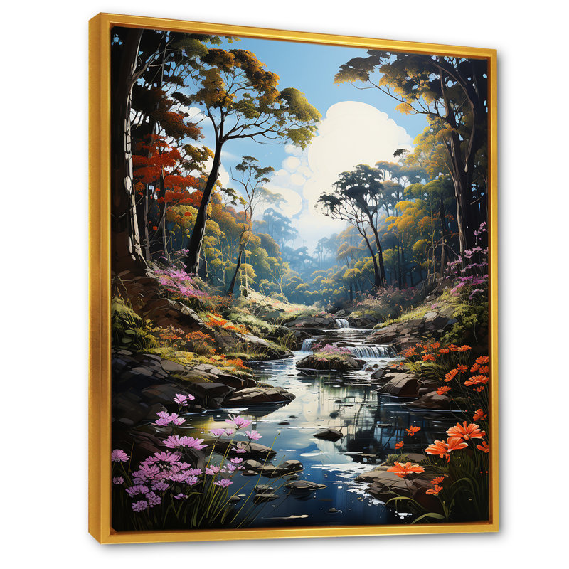 «Forest Charm», impression sur toile, H 32 po x l 24 po x P 1 po, Cadre flottant doré