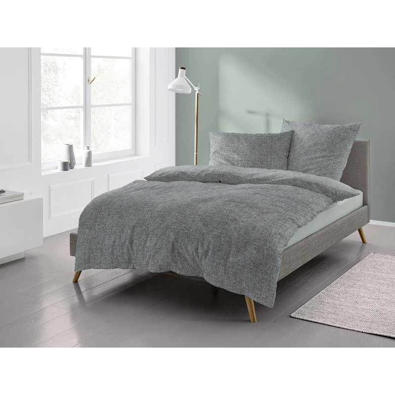 Fleece cotton bed linen set Mink 8835, Brown, 155 x 220cm - 1 Pillowcase ( 80 x 80cm)