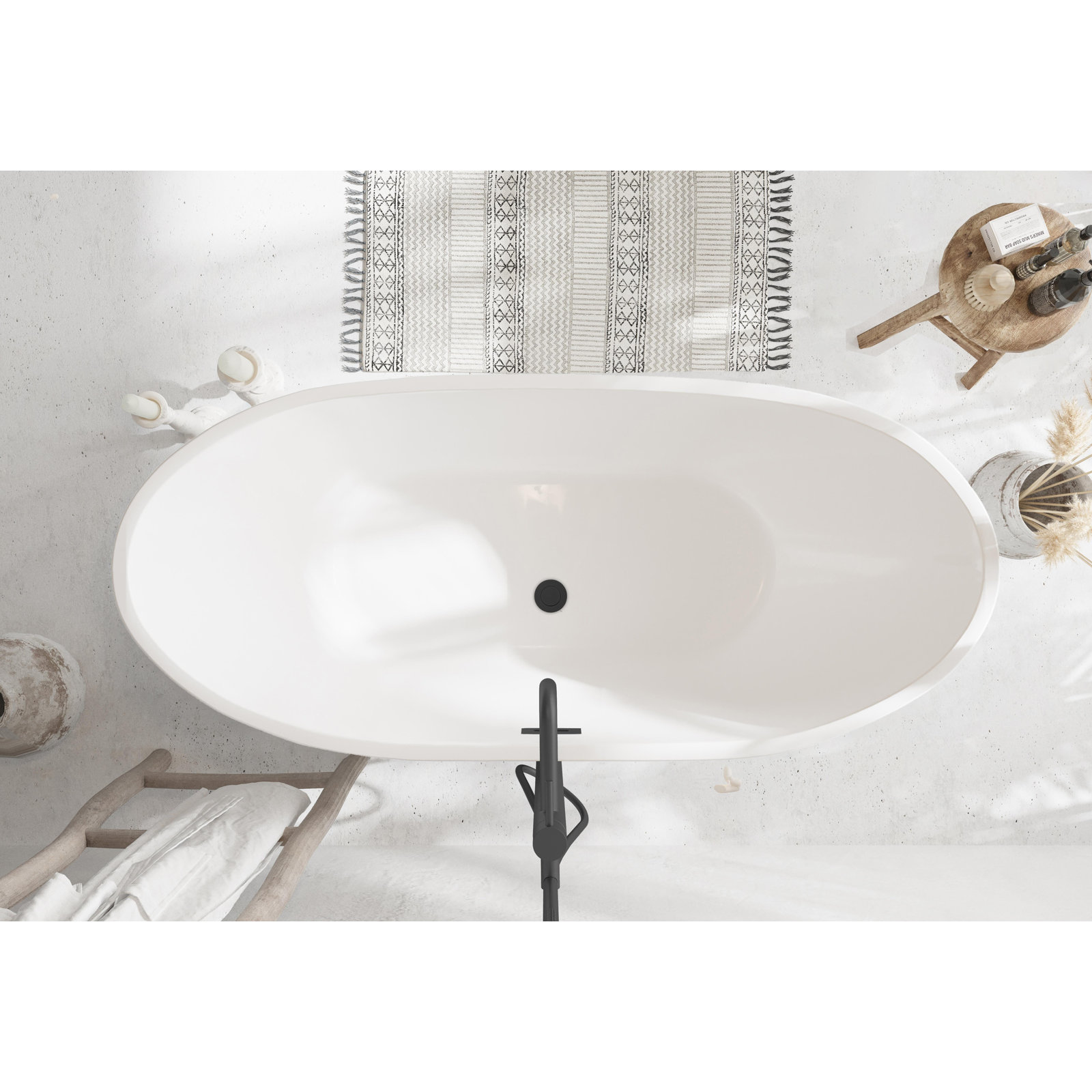 Labrusca 67'' Soaking Bathtub, Matte Black