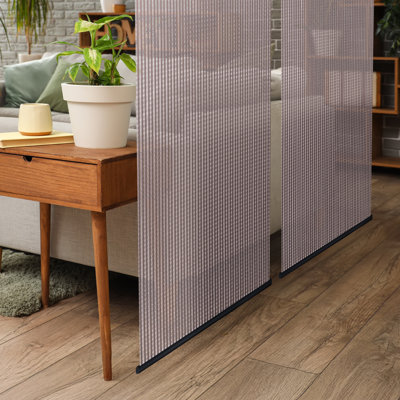 Adessa Hanging Room Divider Panel, Sheer Semi Privacy Screen, Fire Retardant, Pack of 2, 36" W x96" H by Symple Stuff