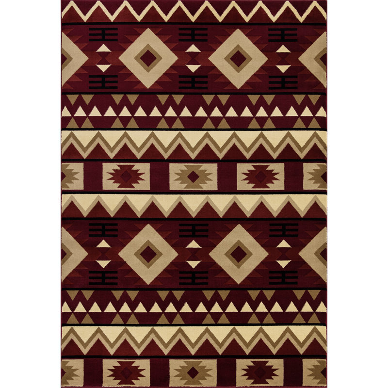 Tapis rouge / crème Paugh
