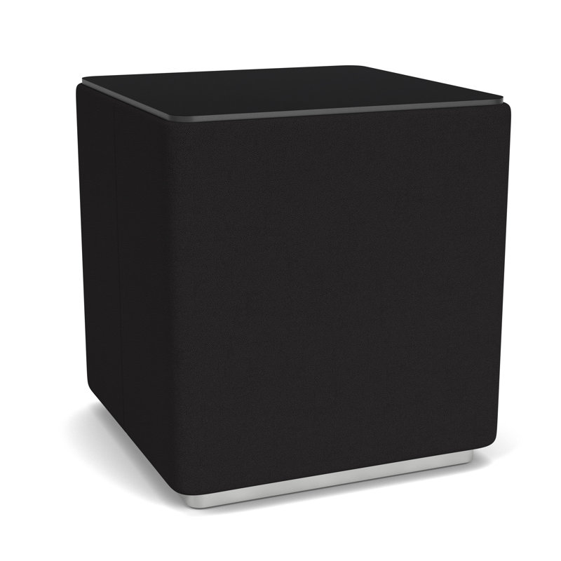 Table de salon avec plateau en stratifié Darsey, 16", Nuit noire, Argent; noir portes ouvertes