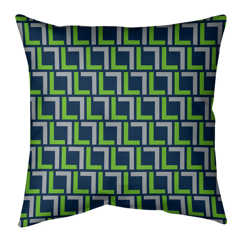 Housse de coussin Seattle, 20 po X 20 po, Polyester sergé, Bleu marine / gris / vert