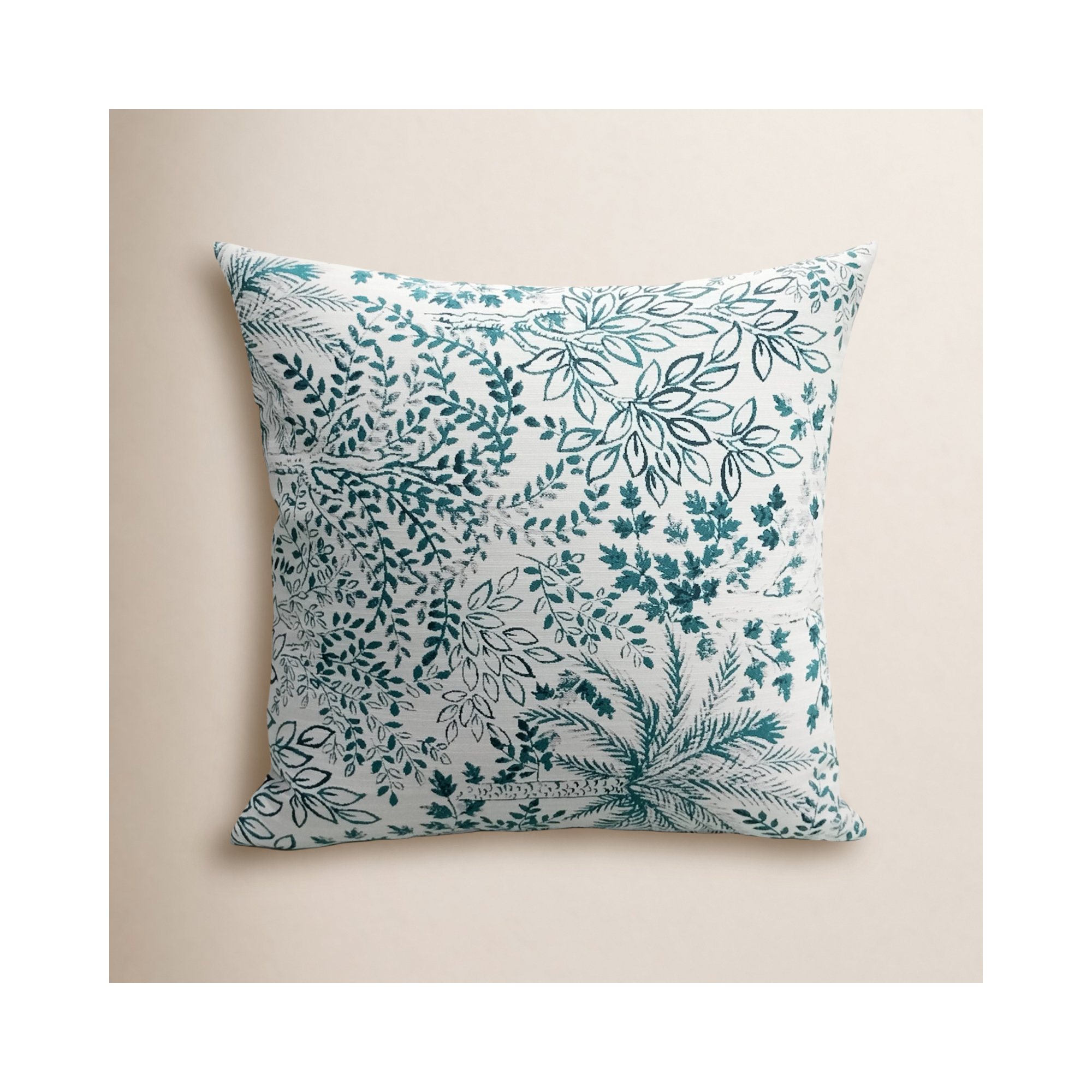 Liza Pillow Cover & Insert Square in Blue/Green/Teal/White, 16" x 16"