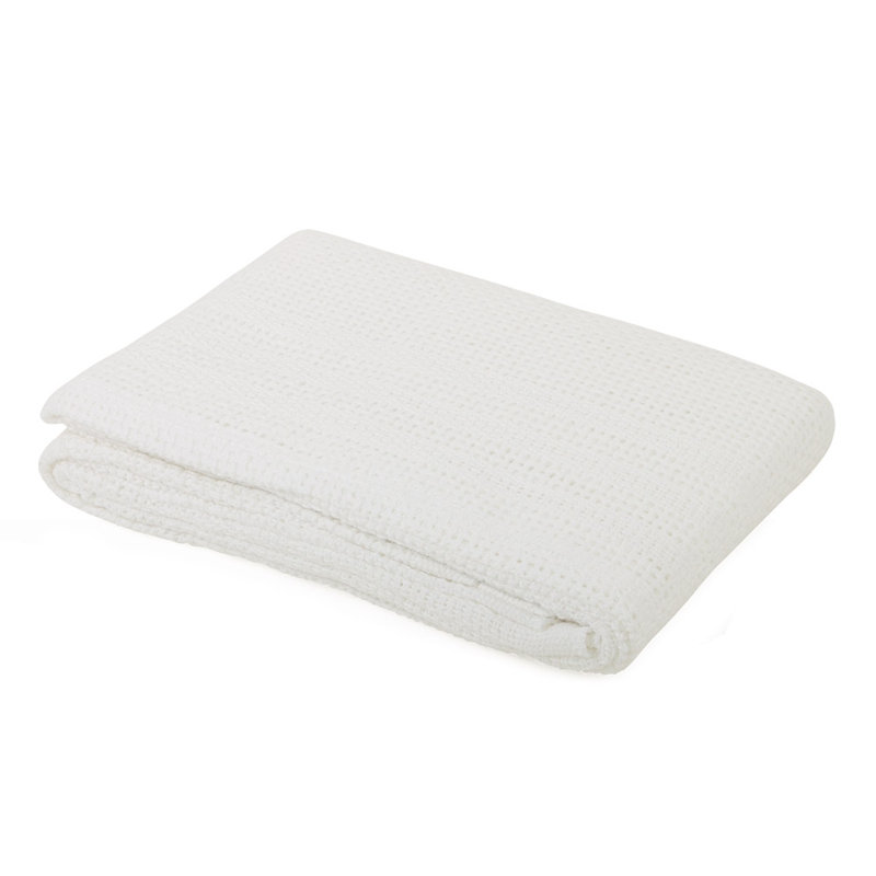 Bryan Cotton Baby Blanket, White, 130cm W x 180cm L