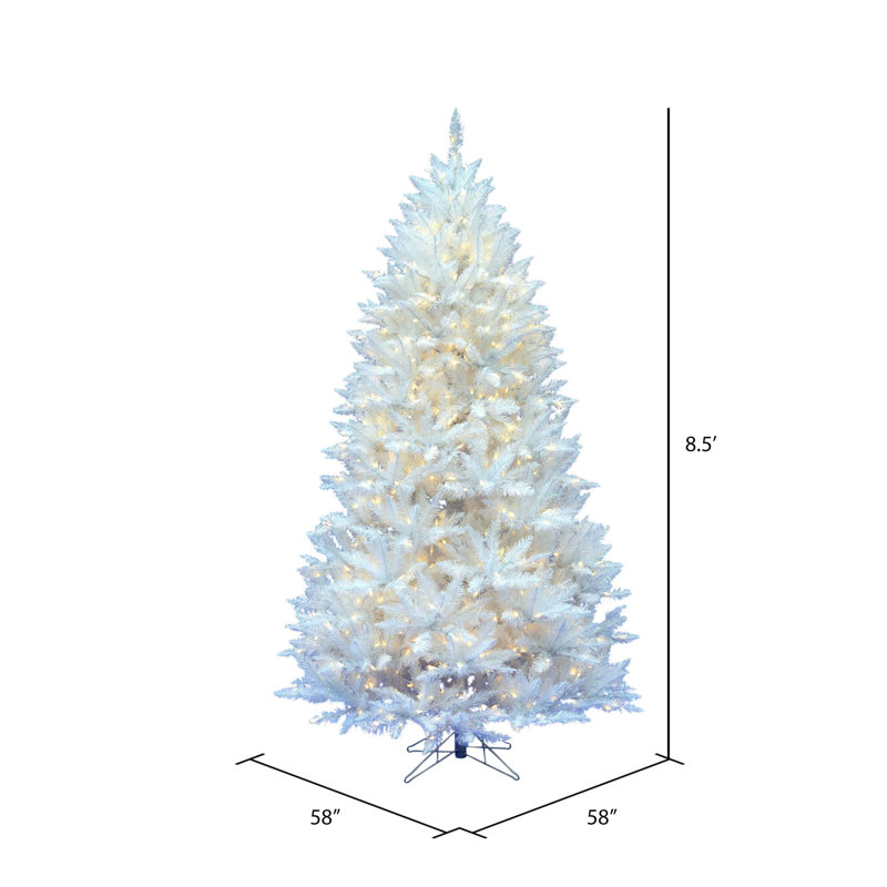 Sparkle White Spruce Artificial Christmas Tree, 8.5', Pure White LED