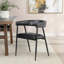 Preston Top Grain Leather Dining Chair In Jet Black