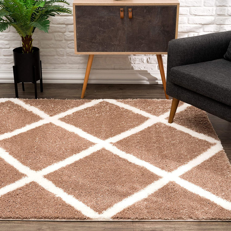 3' X 5' Beige Geometric Area Rug, Rectangle 3' x 5'