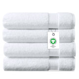 Serviette de bain 100% coton luxueusement moelleuse certifiée GOTS et OEKO-TEX