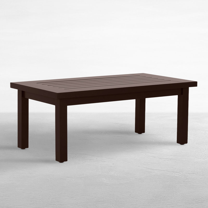 Club Aluminum Outdoor Coffee Table, Mahogany