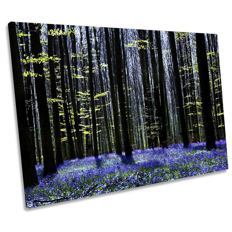 Forest Trees Blossom Dark - Wrapped Canvas Print, 30.5cm H x 45.7cm W