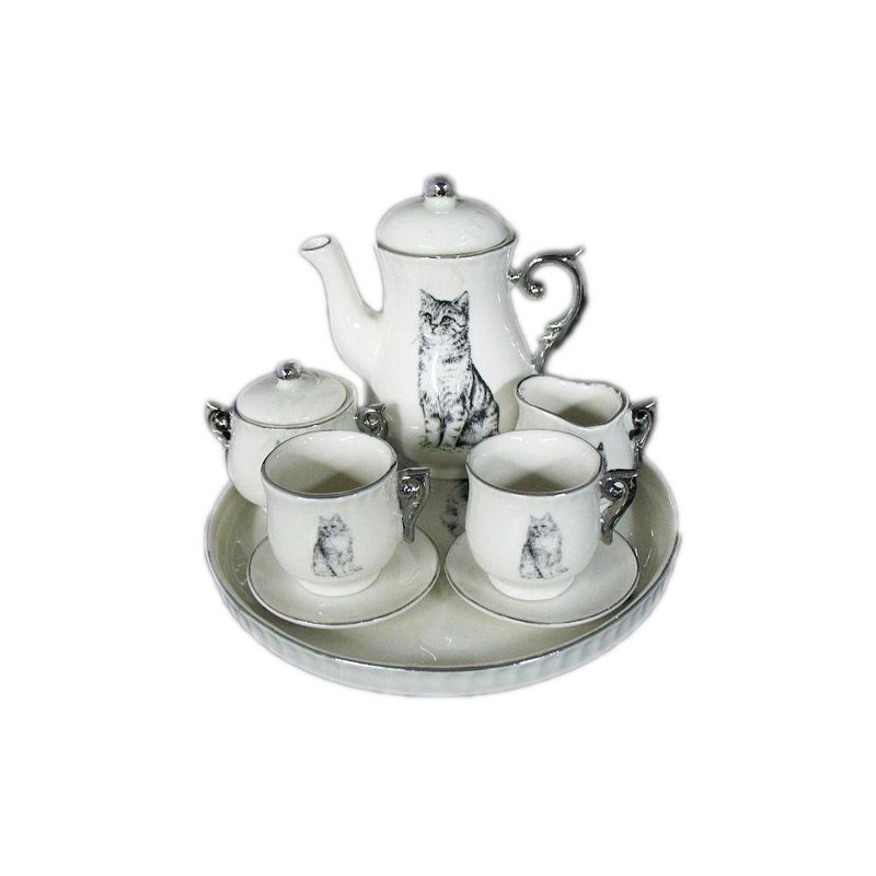 Service à thé en porcelaine pour 2 personnes Dutra