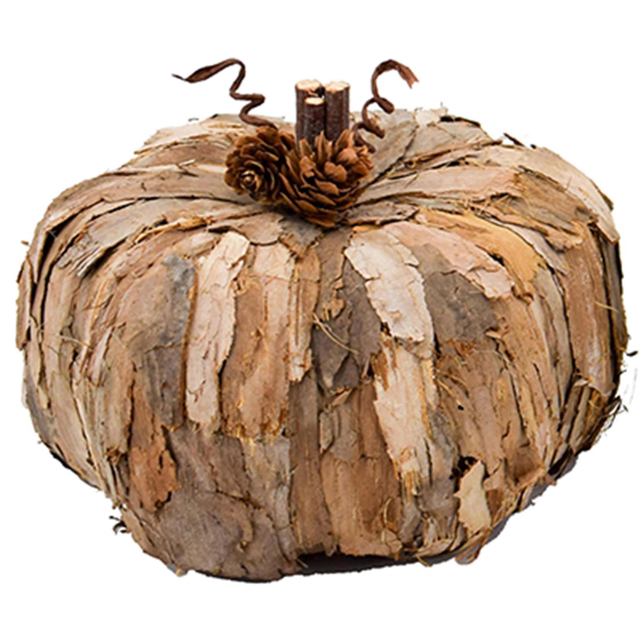 The Holiday Aisle® Pinecone & Bark Pumpkin | Wayfair