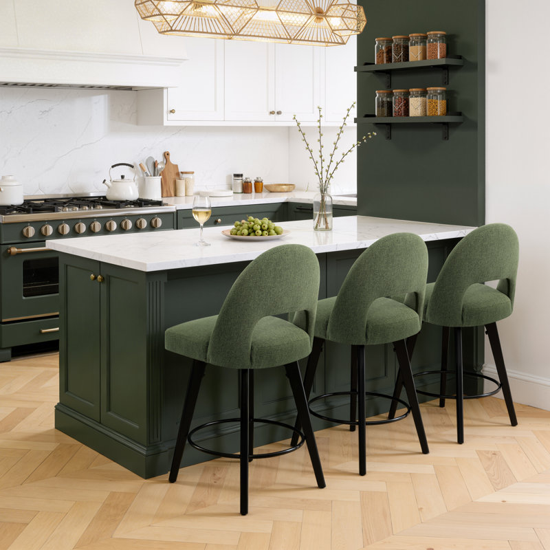 26" Swivel Counter & Bar Stool, Green , 3