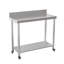 Tables de préparation pour comptoir en acier de cuisine commerciale avec 2 tablettes réglables-111031356
