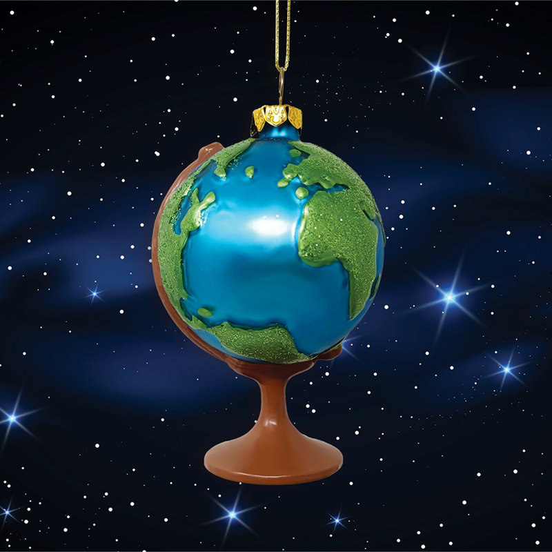 Magnifique globe terrestre ornement de Noël