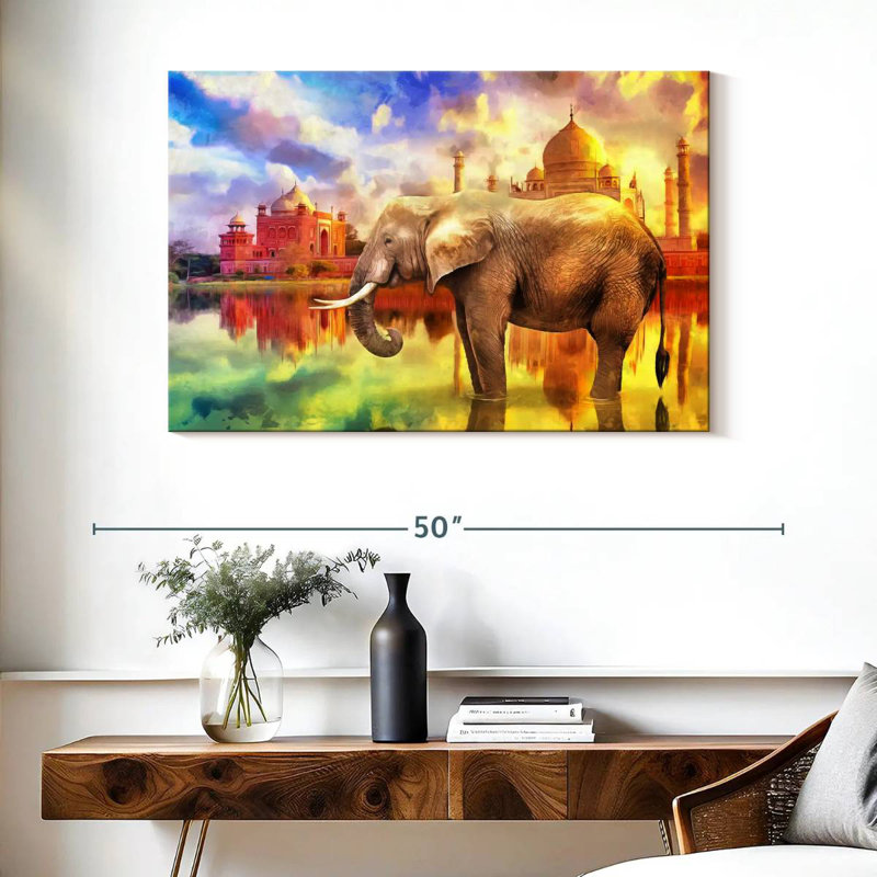Éléphant Brampt Taj Mahal, H 26 po x l 39 po