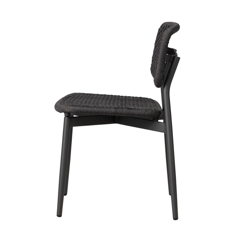 Armless Dining Chair-Set Of 4, Matte Charcoal