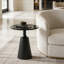 Table d'appoint moderne sans assemblage avec plateau rond en verre
