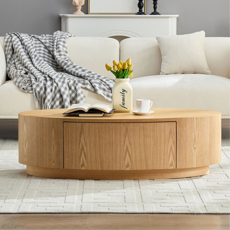 Table basse ovale de luxe moderne, pièce décorative élégante pour le salon
