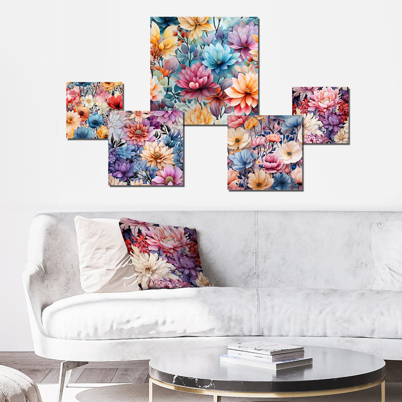 Etter - ensemble d'art mural floral de 5