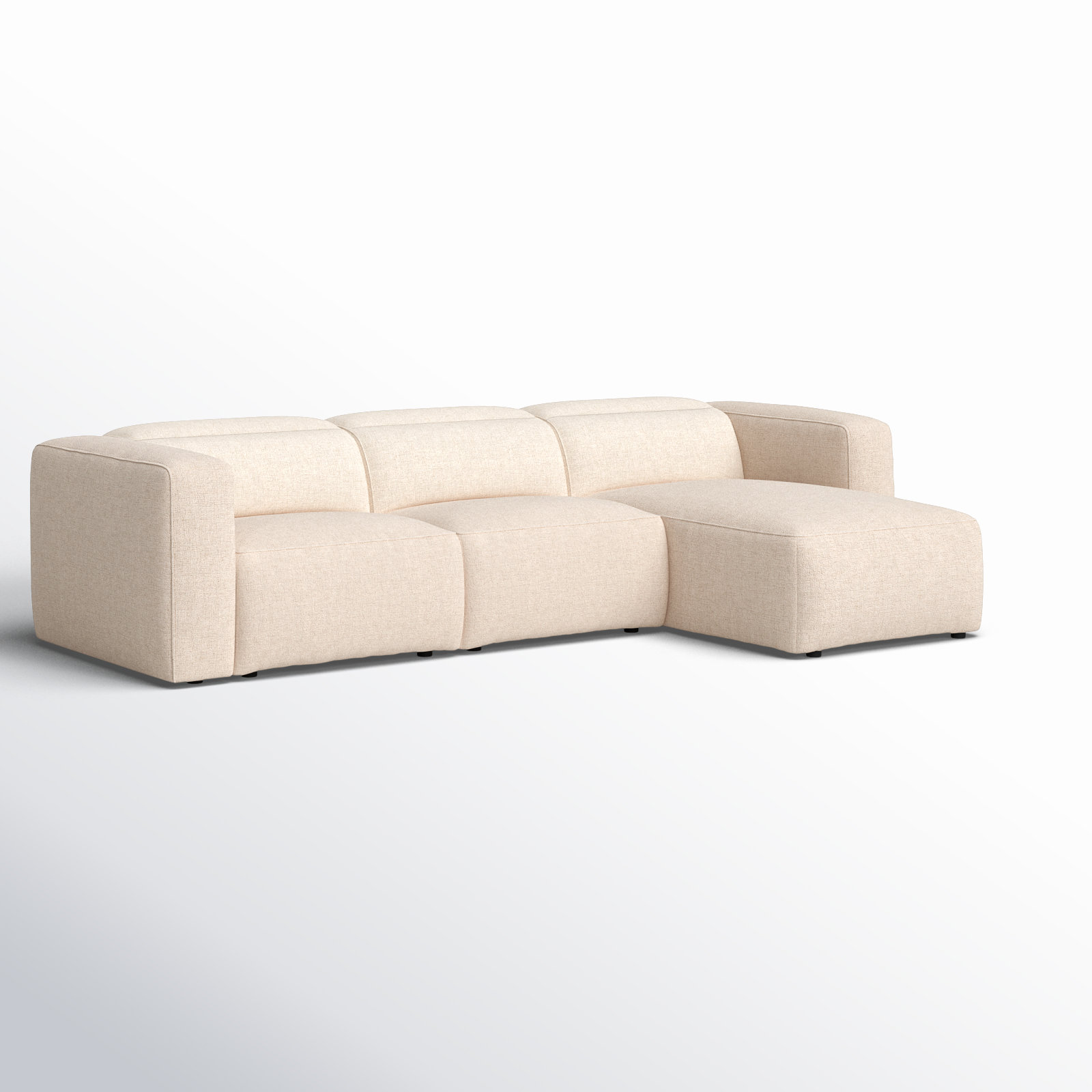 Amed Modular Sofa and Chaise, Right Hand Facing, Antigo Natural Polyester Blend